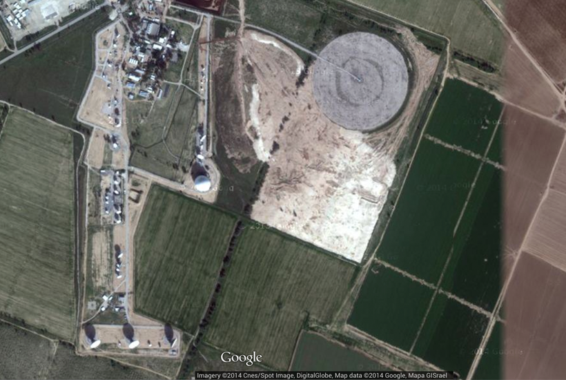 Imagen 6: Vista de Google Maps de la Unidad 8200 SIGINT Base de Urim, cerca de la montaña de Avital, Israel